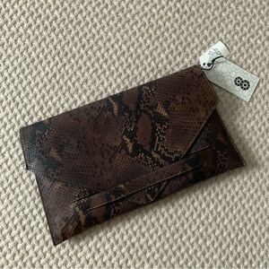 Brown Snakeskin Leather Clutch by 8 By Yoox